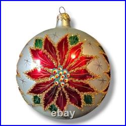 CHRISTOPHER RADKO WINTER STAR BLOSSOM WHITE Poinsettia Ornament