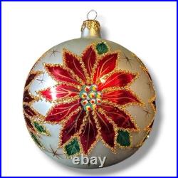 CHRISTOPHER RADKO WINTER STAR BLOSSOM WHITE Poinsettia Ornament