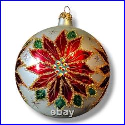 CHRISTOPHER RADKO WINTER STAR BLOSSOM WHITE Poinsettia Ornament
