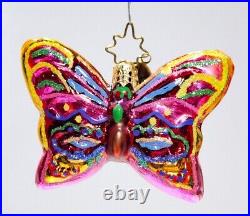CHRISTOPHER RADKO Wings Of Spring Butterfly Glass Christmas Ornament