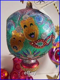 CHRISTOPHER Radko 9 LARGE REFLECTOR Ball CHRISTMAS Ornament PARTY GRAS