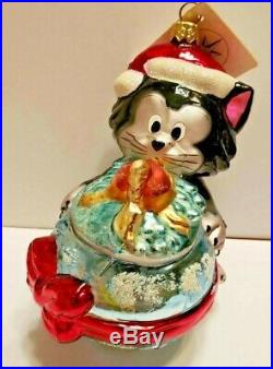 C. Radko Walt Disney CLEO & FIGARO Ornament PINOCCHIO PETS CAT & GOLDFISH LE