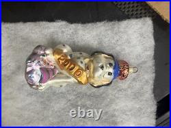 Chris radko Multicolor Glass Glitter Christmas Ornaments Lot with Santa /