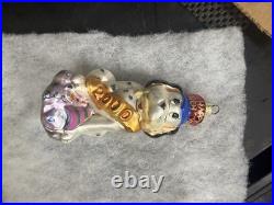 Chris radko Multicolor Glass Glitter Christmas Ornaments Lot with Santa /