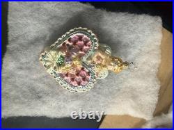 Chris radko Multicolor Glass Glitter Christmas Ornaments Lot with Santa /