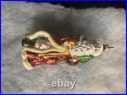 Chris radko Multicolor Glass Glitter Christmas Ornaments Lot with Santa /