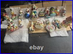 Chris radko Multicolor Glass Glitter Christmas Ornaments Lot with Santa /