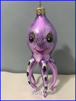 Christoher radko 1993 maxine purple octopus ornament Made In Italy Retired Rare