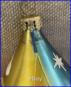 Christoper Radko Sun Moon Stars Tear Drop Christmas Ornament 8.5 Day Night