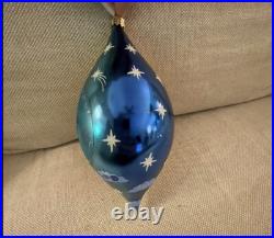 Christoper Radko Sun Moon Stars Tear Drop Christmas Ornament 8.5 Day Night