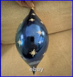Christoper Radko Sun Moon Stars Tear Drop Christmas Ornament 8.5 Day Night