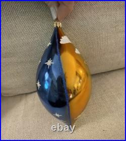 Christoper Radko Sun Moon Stars Tear Drop Christmas Ornament 8.5 Day Night