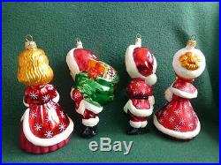 Christopher RADKO WHITE CHRISTMAS Boxed Set of 4 Ornaments Crosby & Kaye
