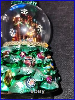 Christopher Radko 12 Blown Glass TREE SANTA Claus Snowglobe Ornament Rare READ