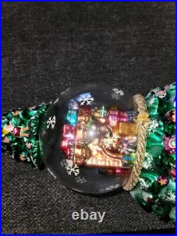 Christopher Radko 12 Blown Glass TREE SANTA Claus Snowglobe Ornament Rare READ