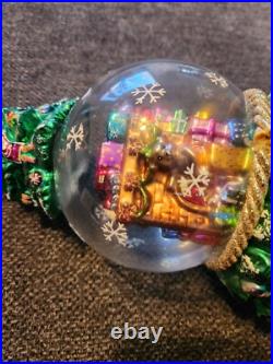 Christopher Radko 12 Blown Glass TREE SANTA Claus Snowglobe Ornament Rare READ