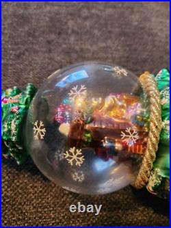 Christopher Radko 12 Blown Glass TREE SANTA Claus Snowglobe Ornament Rare READ