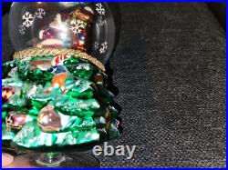 Christopher Radko 12 Blown Glass TREE SANTA Claus Snowglobe Ornament Rare READ