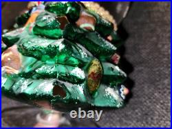 Christopher Radko 12 Blown Glass TREE SANTA Claus Snowglobe Ornament Rare READ