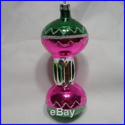 Christopher Radko 1987 DUMBELLS Vintage Green & Pink VERY RARE Ornament NEW