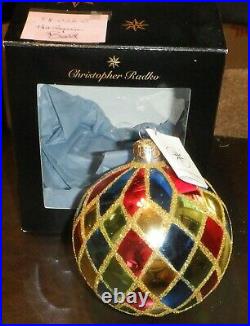 Christopher Radko 1988 Harlequin Ball Vintage Rare & Retired Round Ornament