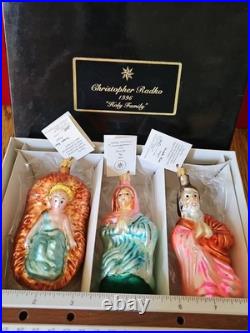 Christopher Radko 1996 HOLY FAMILY 3 Christmas Ornaments LTD ED. SPECIAL