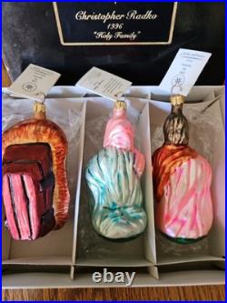 Christopher Radko 1996 HOLY FAMILY 3 Christmas Ornaments LTD ED. SPECIAL
