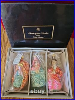 Christopher Radko 1996 HOLY FAMILY 3 Christmas Ornaments LTD ED. SPECIAL
