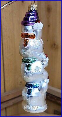 Christopher Radko 1996 SNOWTEM POLE Vintage Retired Glass Christmas Ornament 8