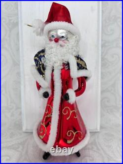 Christopher Radko 1996 Santa Claus Figurine Italy Italian Blown Glass Ornament