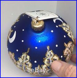 Christopher Radko 1996 WINTER SERIES Blown Glass Ball Christmas Ornament NEW