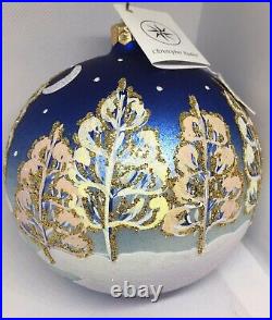 Christopher Radko 1997 LET IT SNOW Blown Glass Ball Christmas Ornament New