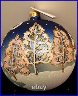 Christopher Radko 1997 LET IT SNOW Blown Glass Ball Christmas Ornament New