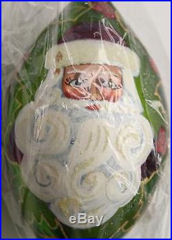 Christopher Radko 1997 Regency Santa Portrait Teardrop Glass Christmas Ornament