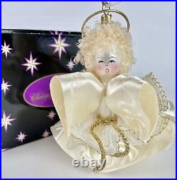 Christopher Radko 1998 Herald Song Cream Gold Angel Ornament 98-076-0 Christmas