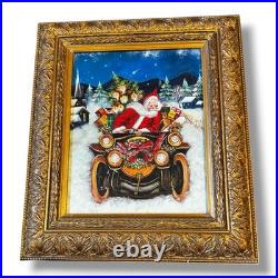 Christopher Radko 1998 Oil Painting Motoring Santa