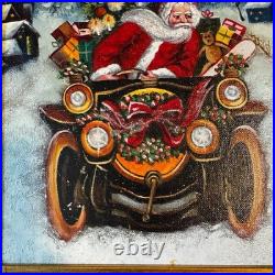 Christopher Radko 1998 Oil Painting Motoring Santa