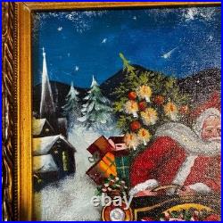 Christopher Radko 1998 Oil Painting Motoring Santa
