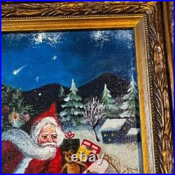 Christopher Radko 1998 Oil Painting Motoring Santa