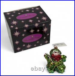 Christopher Radko 2002 Green Holly Jean Ornament Retro Ivy Leaf Snowman Rare