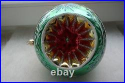 Christopher Radko 2002 LARGE GLASS REFLECTOR BALL CHRISTMAS ORNAMENT 6 HTF