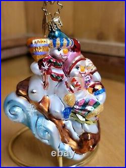 Christopher Radko 2002 Little Gems FAMILY OUTING Glass Christmas Ornament 3 VTG