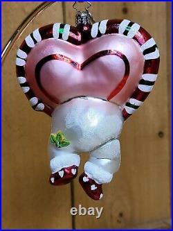 Christopher Radko 2004 20th Anniversary FROST N LOVE Ornament Heart Disease 5.5