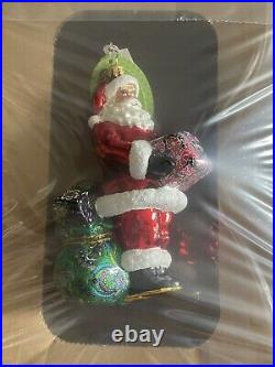 Christopher Radko 2014 Vera Bradley Christmas Santa Gifts Ornament #184 NEW