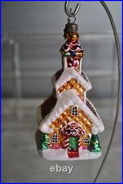 Christopher Radko 20th Anniversary CANDY CORNER CHURCH Glass Christmas Ornament