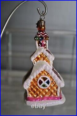 Christopher Radko 20th Anniversary CANDY CORNER CHURCH Glass Christmas Ornament
