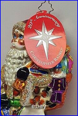 Christopher Radko 20th Anniversary Santa Claus Ornament Made in Poland 2004 Tag