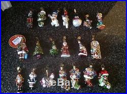 Christopher Radko 21 Item Lot Little Gems Glass Christmas Ornaments
