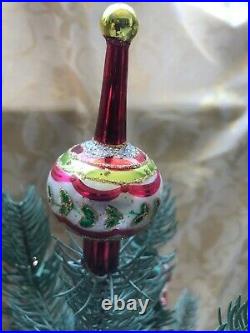 Christopher Radko 27 Imitation Christmas Tree, Red Base & 14 Ornaments! X-rare