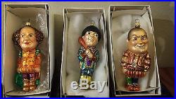 Christopher Radko 3 Three Stooges Ornaments With Boxes